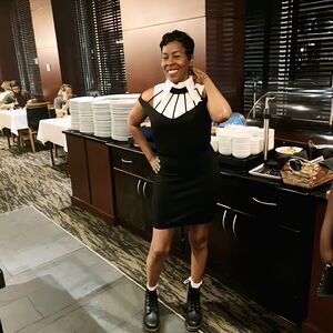 Elegant Black and White Dress